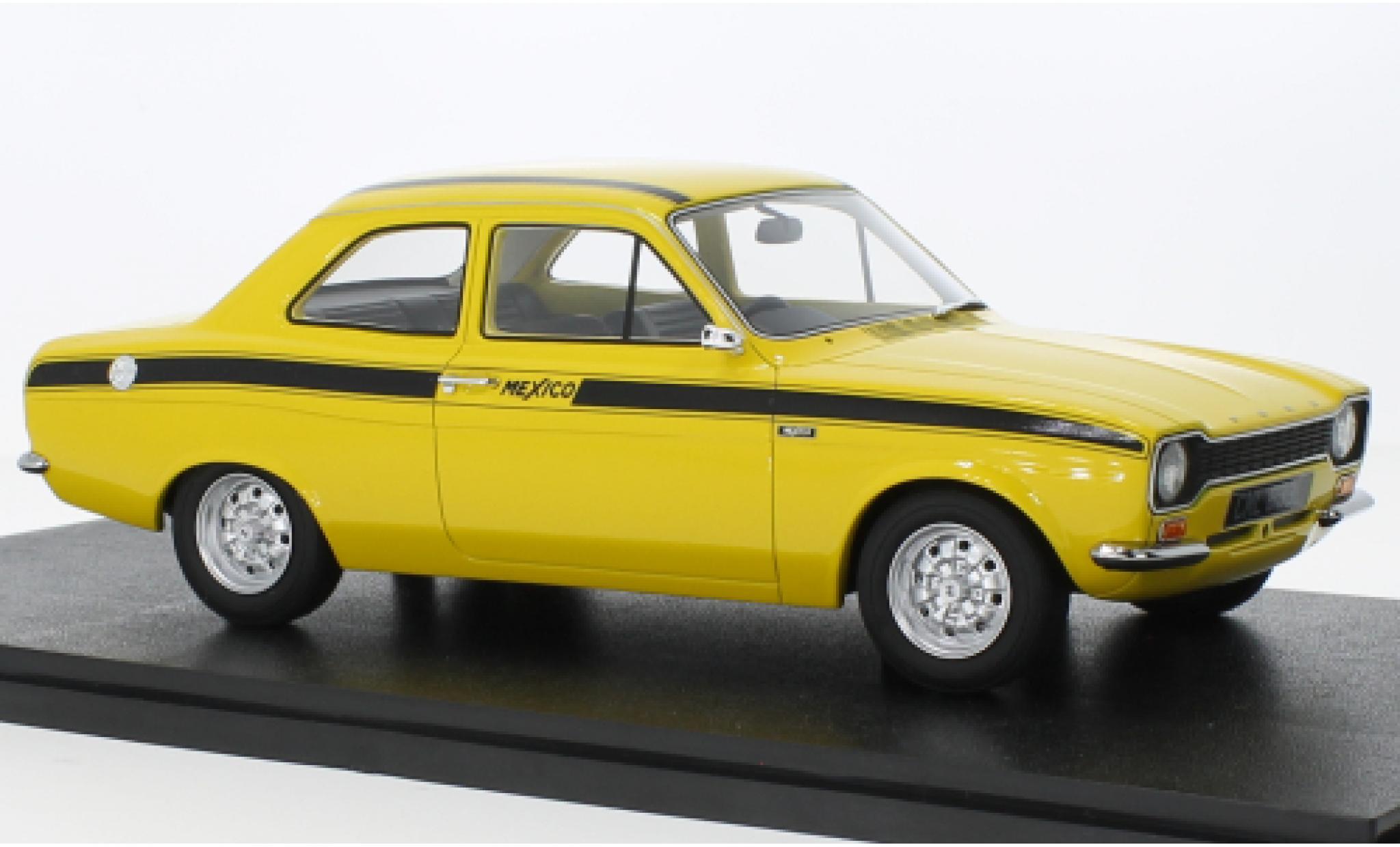 Ford Escort 1/18 Cult Scale Models MKI Mexico giallo RHD 1973 modellino in miniatura