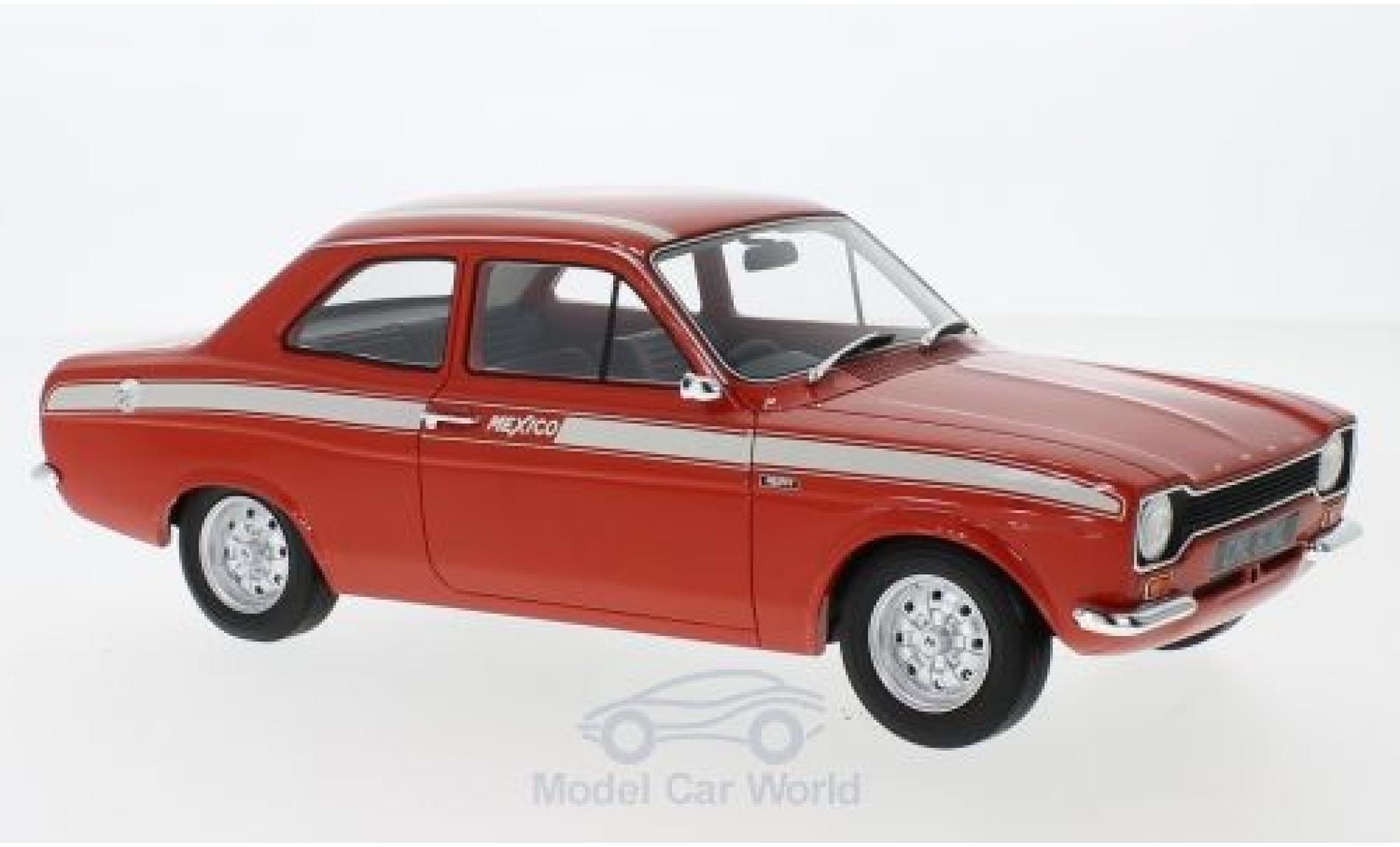 Ford Escort MKI 1/18 Cult Scale Models MKI Mexico rosso/bianco RHD 1973 modellino in miniatura