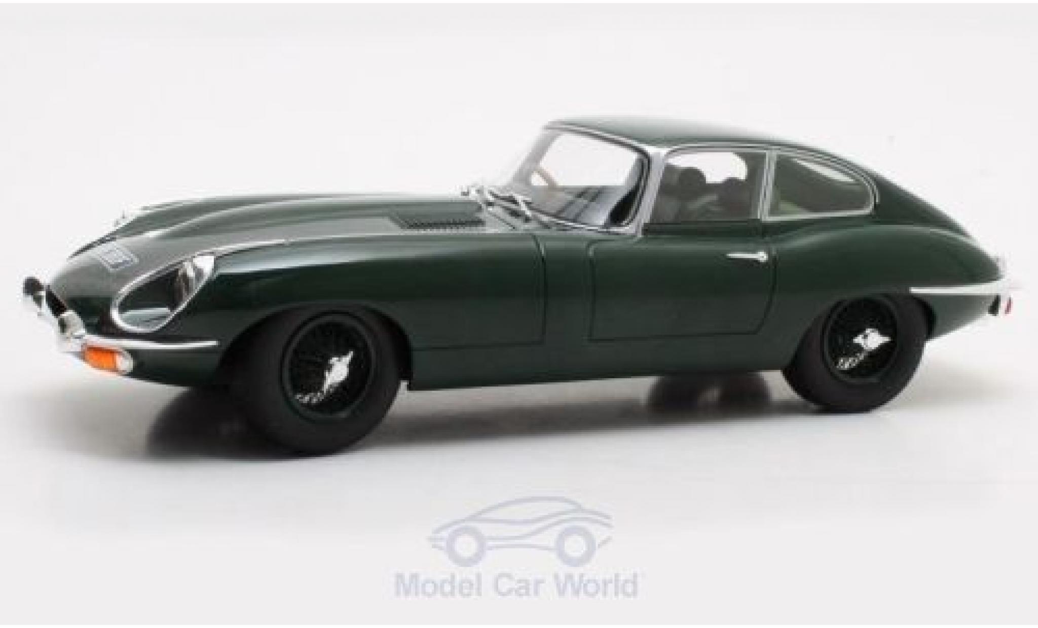 Jaguar E-Type 1/18 Cult Scale Models Coupe Series 2 verde RHD 1968 modellino in miniatura