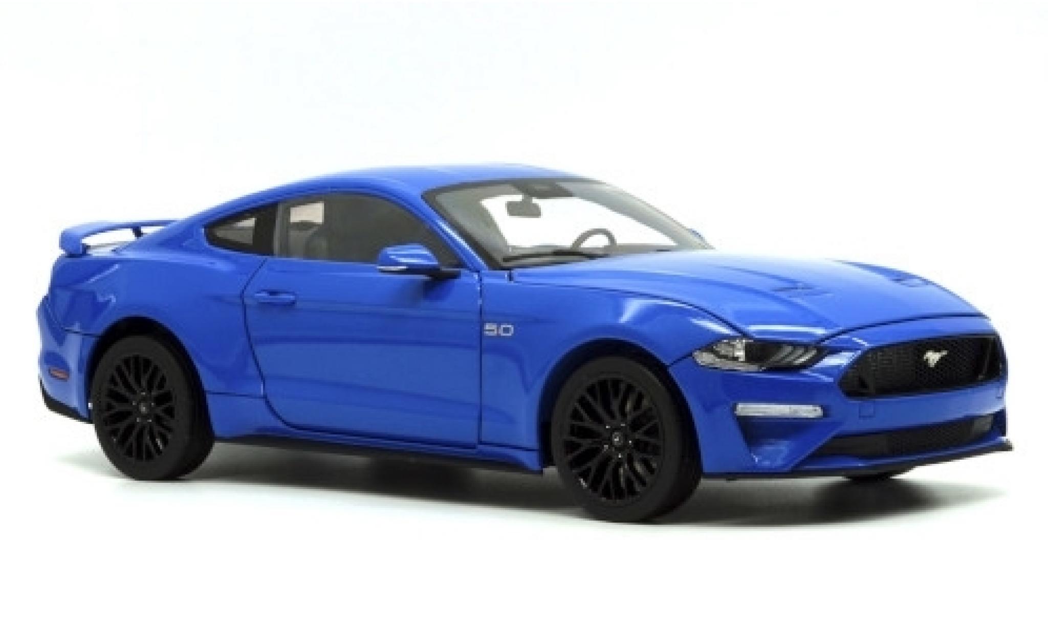 Ford Mustang 1/18 Diecast Masters GT 5.0 metallico blu 2019 modellino in miniatura