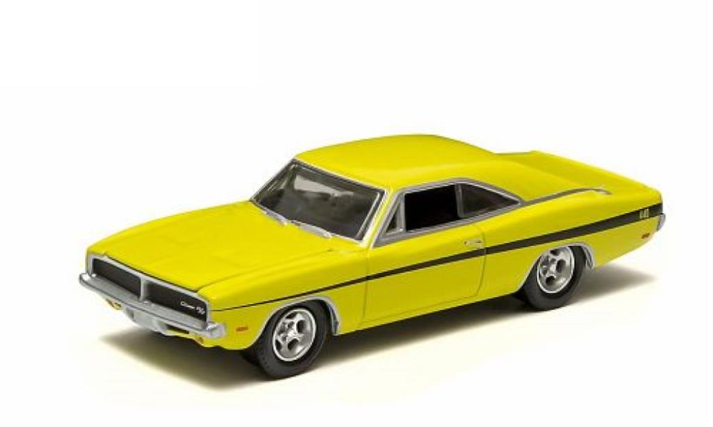 Dodge Charger 1/64 Greenlight R/T giallo 1969 modellino in miniatura
