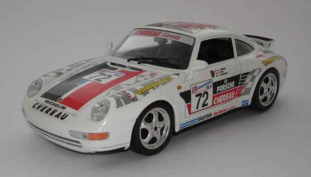 Porsche 993 Carrera 1/18 Burago Carrera gt le mans 98 #72 modellino in miniatura