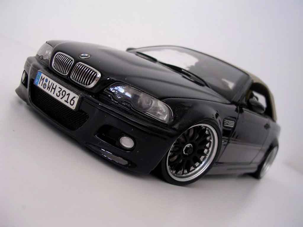 Bmw M3 E46 cabriolet 1/18 Kyosho E46 cabriolet nero jantes bbs tuning modellino in miniatura
