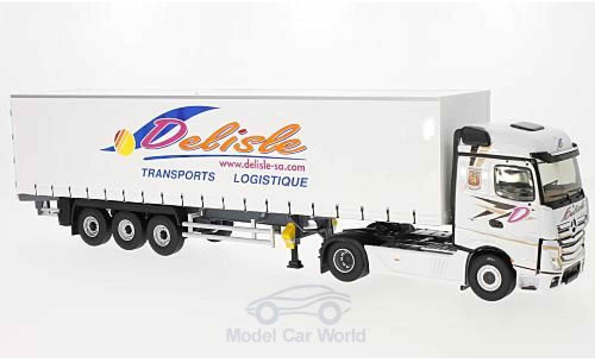 Mercedes Actros 1/43 Eligor 2 Tautliner Transports Delisle ohne Vitrine modellino in miniatura