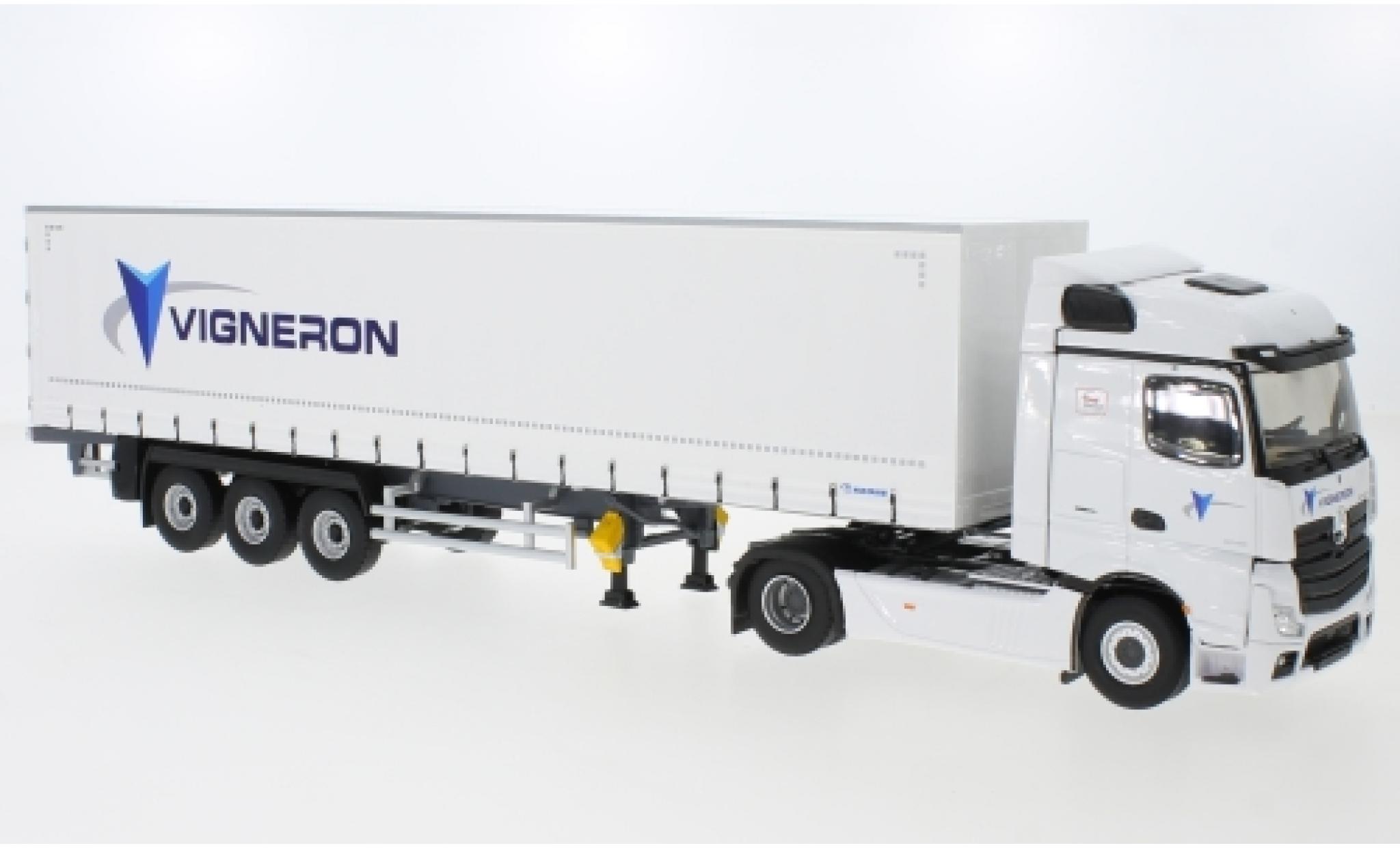 Mercedes Actros 1/43 Eligor 5 Vigneron Gardinenplanen-Sattelzug modellino in miniatura