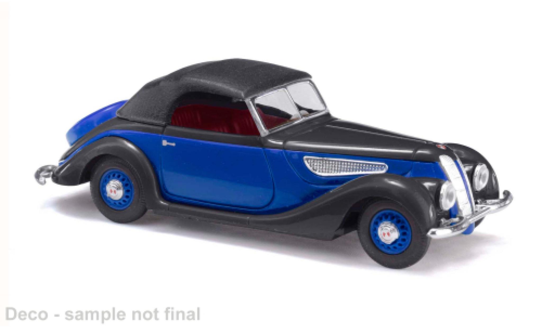 EMW 327 1/87 Busch Cabriolet blau/schwarz 1952 1:87 modellino in miniatura