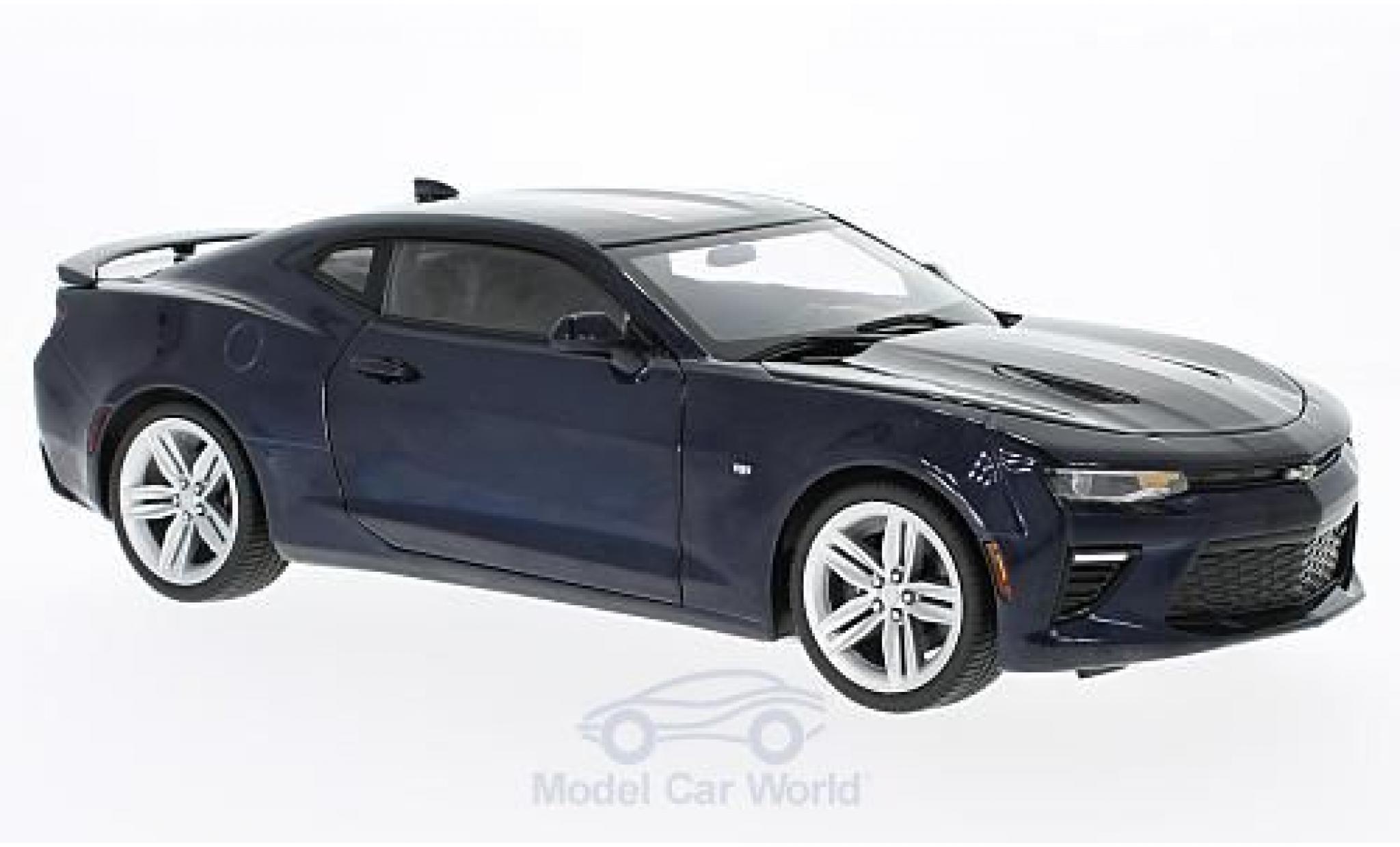 Chevrolet Camaro 1/18 Ertl SS metallico blu 50th Anniversary 2016 ohne Vitrine modellino in miniatura