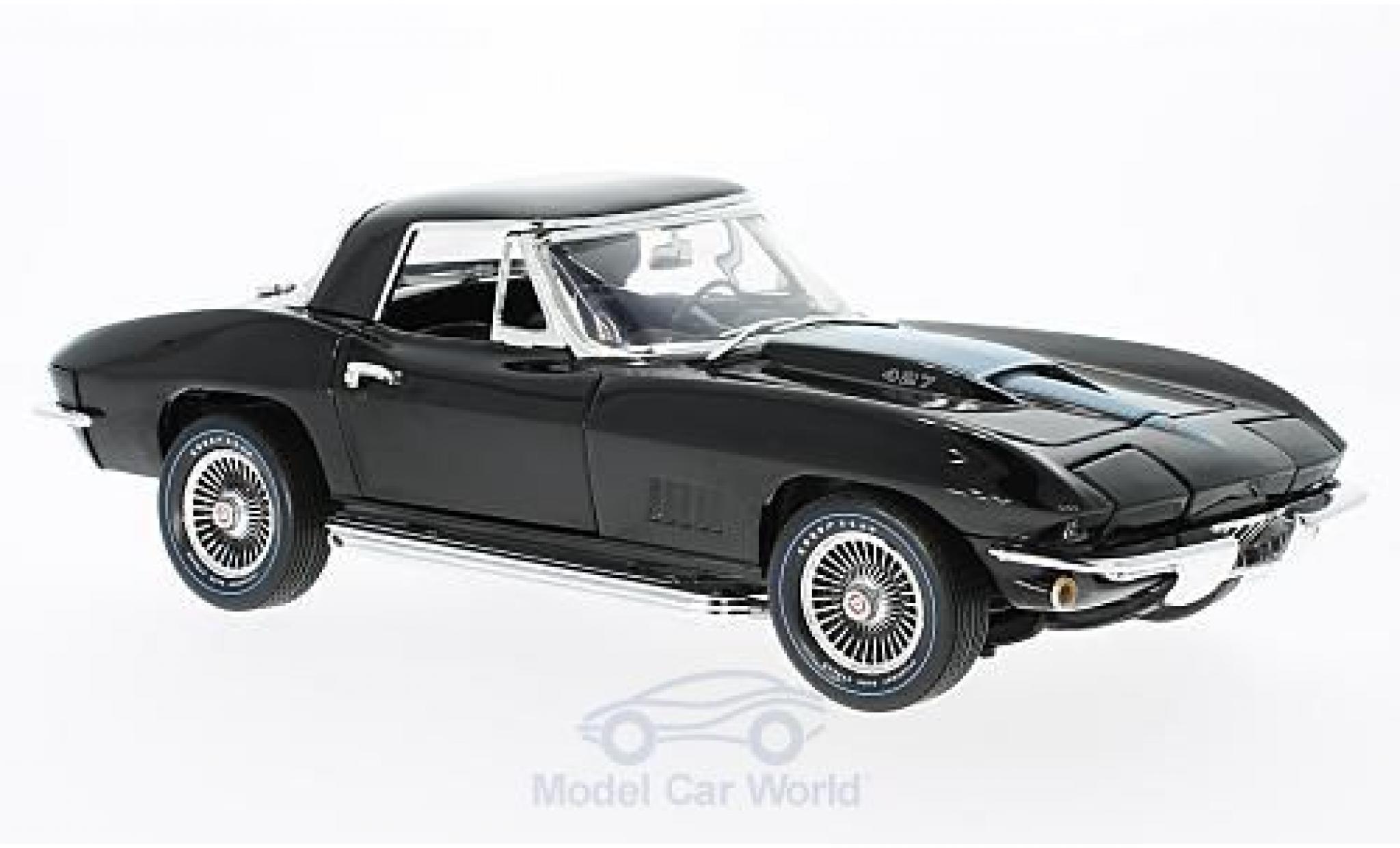 Chevrolet Corvette 1/18 Ertl 427 nero/metallico blu 50th Anniversary 1967 ohne Vitrine modellino in miniatura