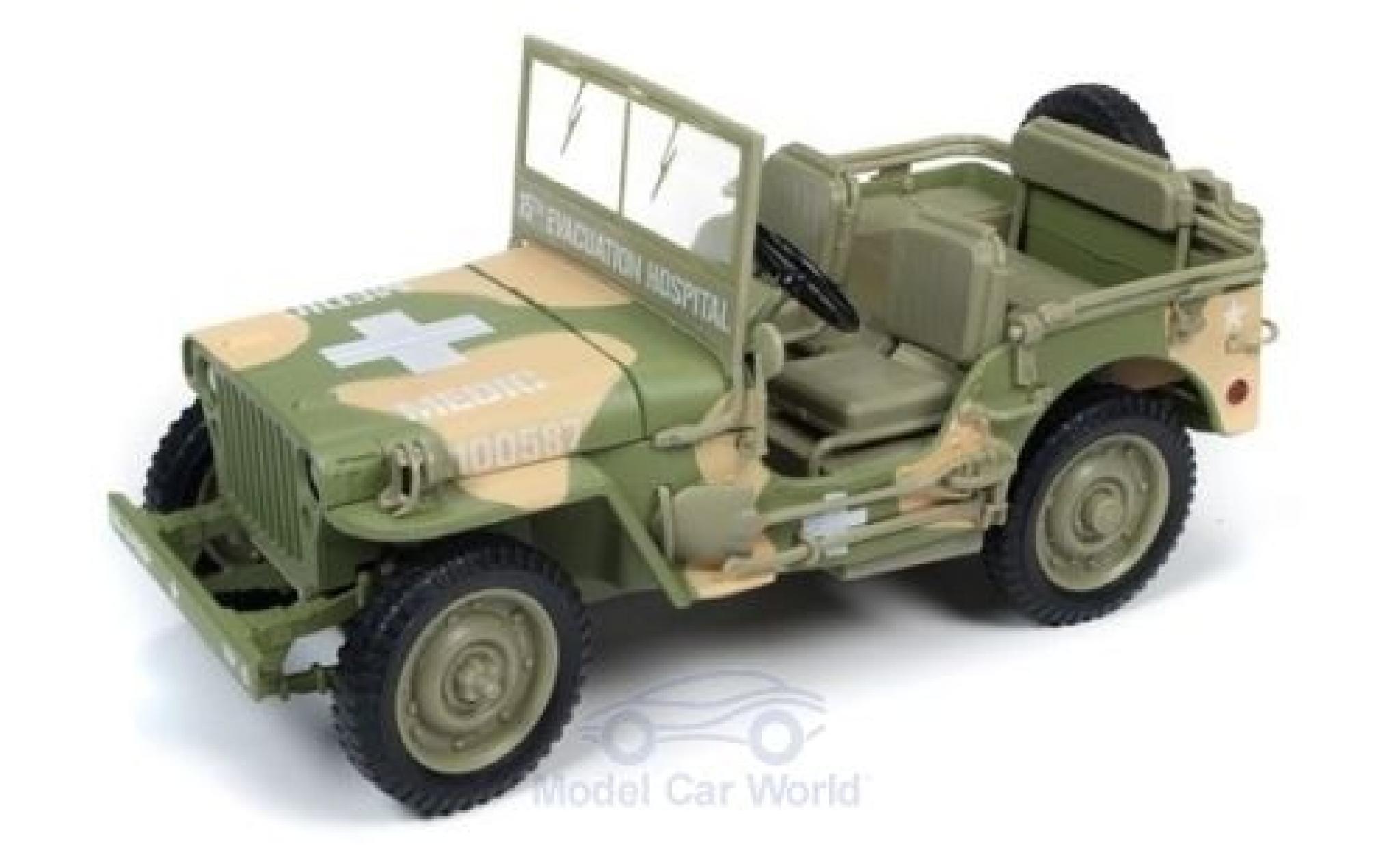 Jeep Willys 1/18 Ertl MB oliv 1941 Sanitäter modellino in miniatura