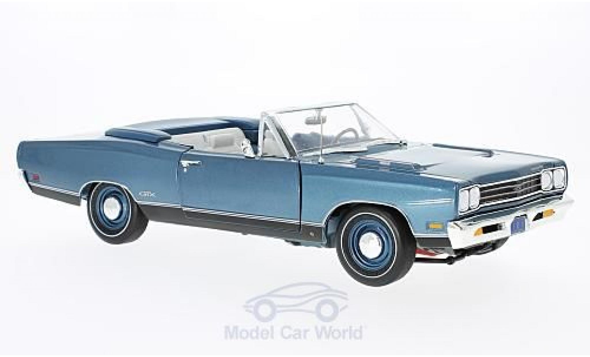 Plymouth GTX 1/18 Ertl Convertibile metallico blu 50th Anniversary 1969 ohne Vitrine modellino in miniatura