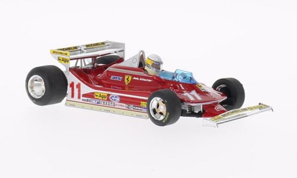 Ferrari 312 T4 1/43 Brumm T4 No.11 mit Fahrerfigur GP Monaco 1979 modellino in miniatura