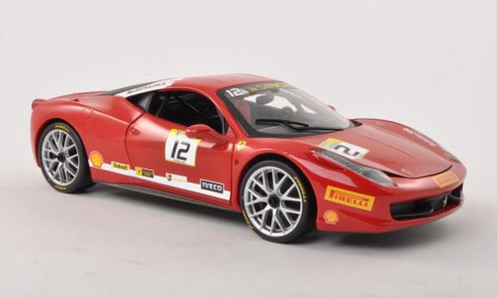 Ferrari 458 Challenge 1/18 Hot Wheels Challenge No.12 rosso modellino in miniatura