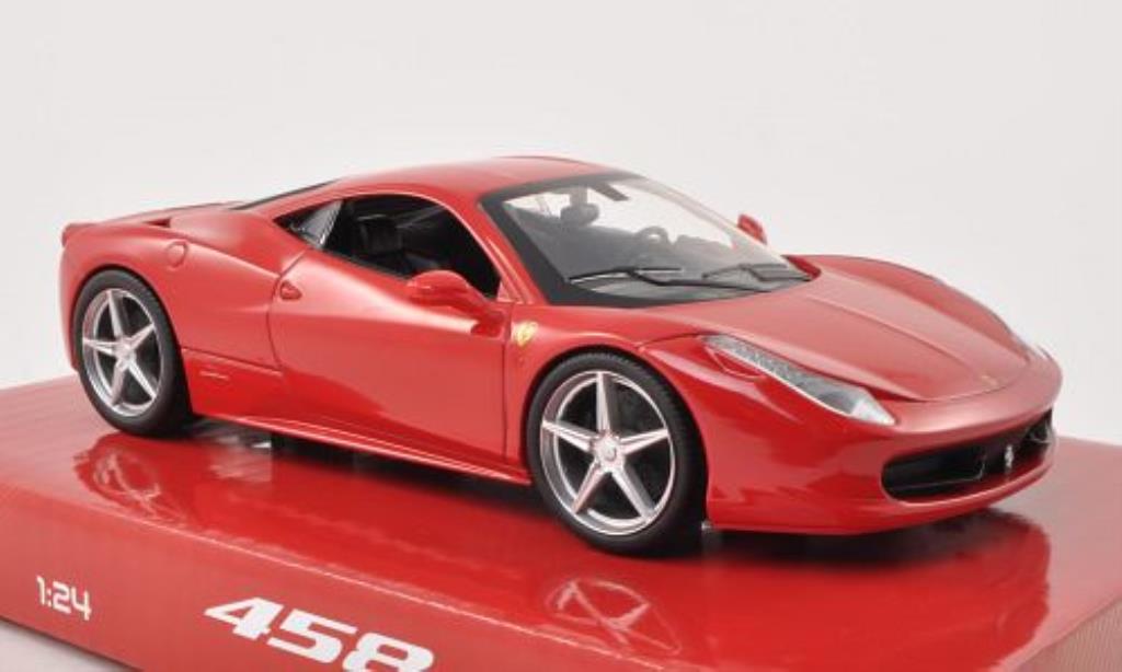 Ferrari 458 Italia 1/24 Hot Wheels Italia rosso modellino in miniatura