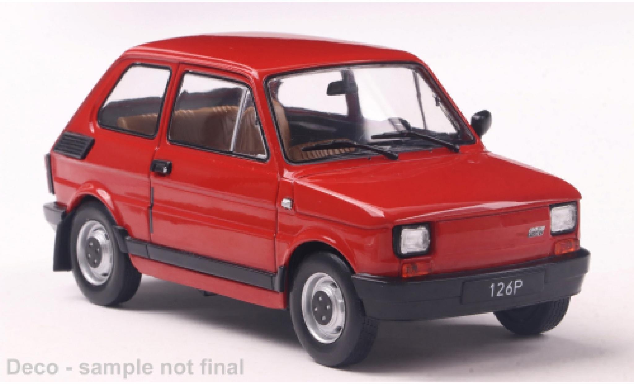 Fiat 126 1/24 WhiteBox p rot 1:24 modellino in miniatura