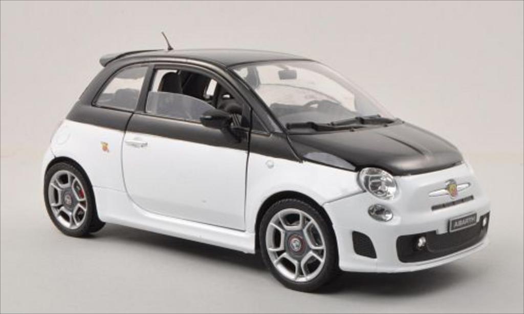 Fiat 500 Abarth 1/18 Motormax Abarth bianco/nero modellino in miniatura