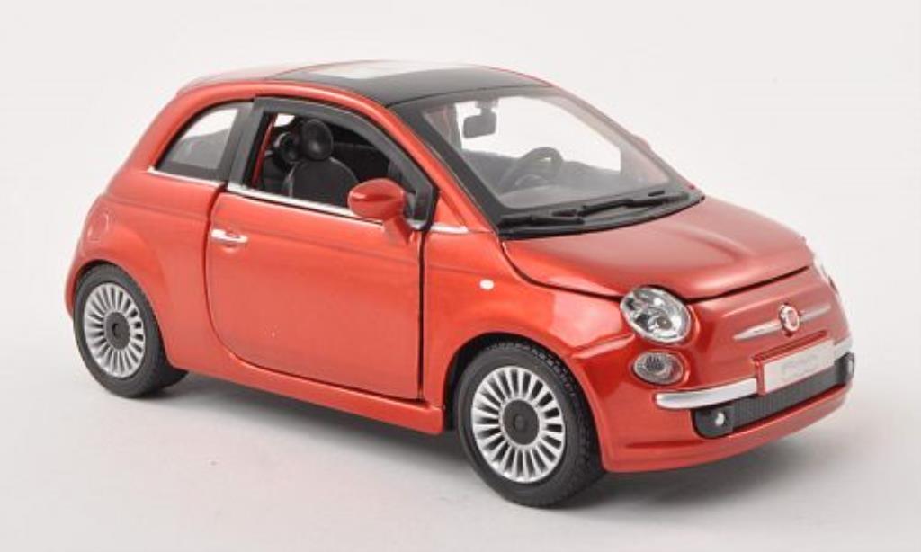 Fiat 500 1/24 Burago kupfer 2007 modellino in miniatura