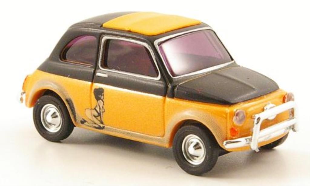 Fiat 500 1/87 Busch Illusion orange/nero modellino in miniatura