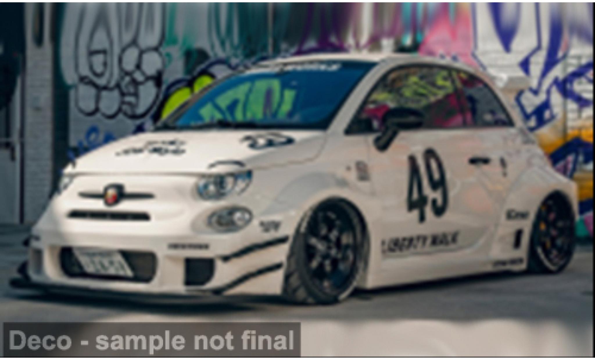 Fiat 595 1/18 Solido Abarth LB-Works weiss/Dekor 1:18 modellino in miniatura