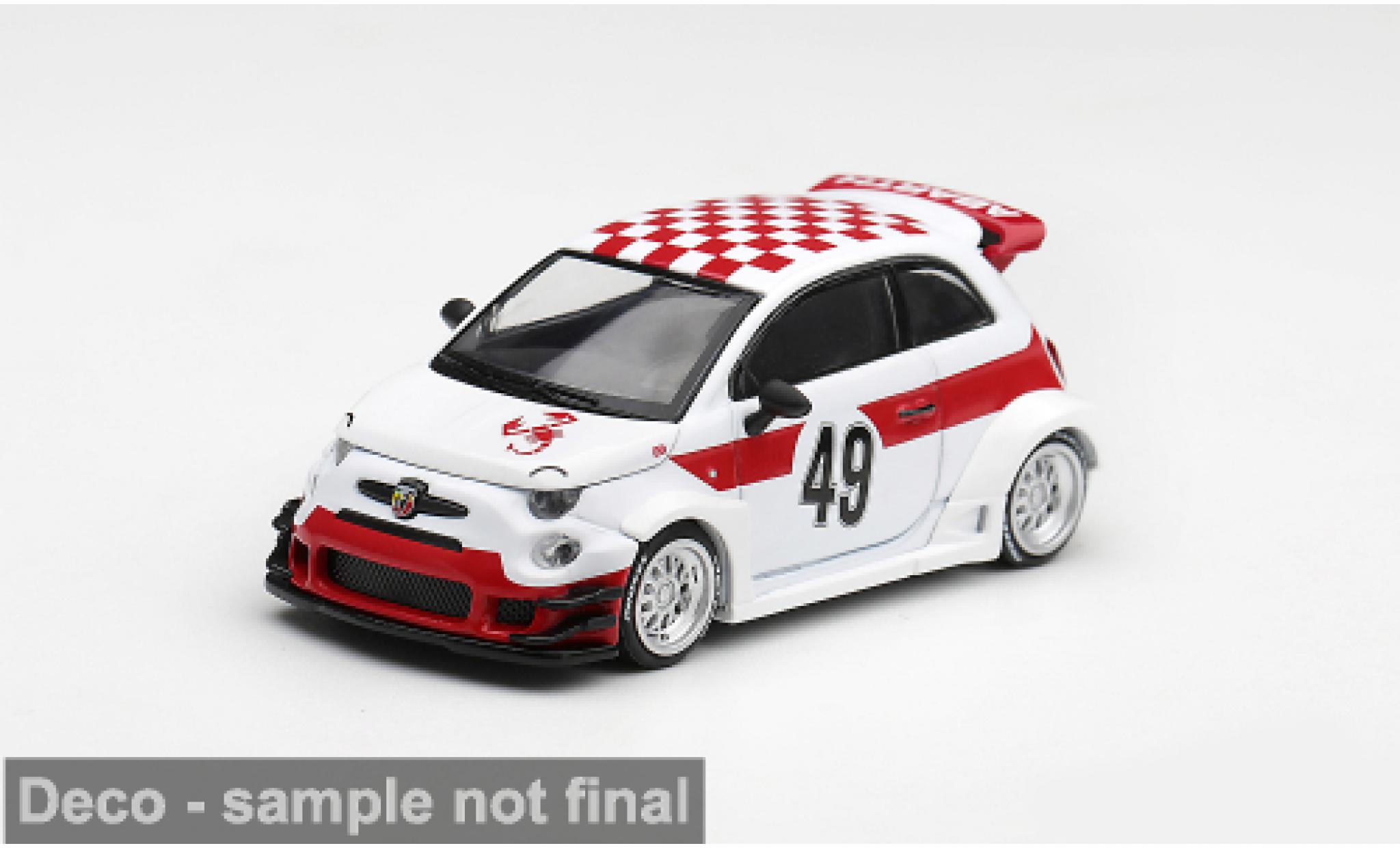 Fiat 595 1/64 Mini GT Abarth LB-Works x ABAS Works bianco/rosso 2026 #49 1:64 modellini auto