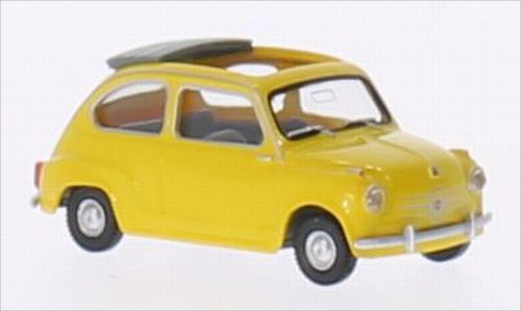 Fiat 600 1/87 Wiking giallo modellino in miniatura