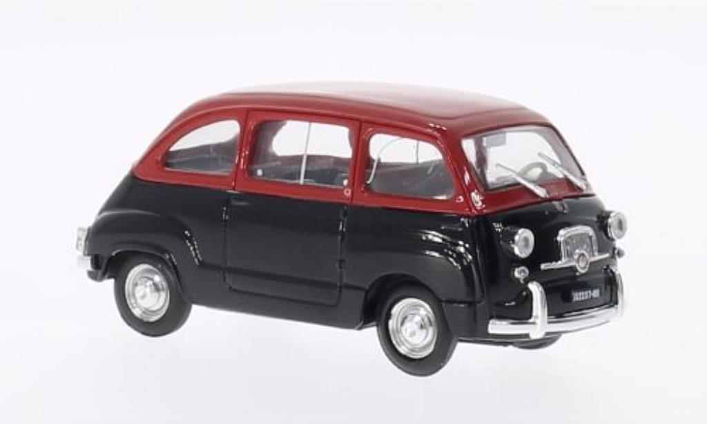 Fiat 600 1/43 Brumm Multipla D rosso/nero 1960 modellino in miniatura