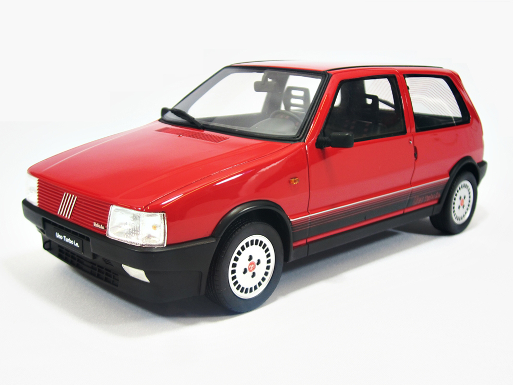 Fiat Uno 1/18 Laudoracing Models Turbo i.e. LM088 rosso 1987 modellino in miniatura