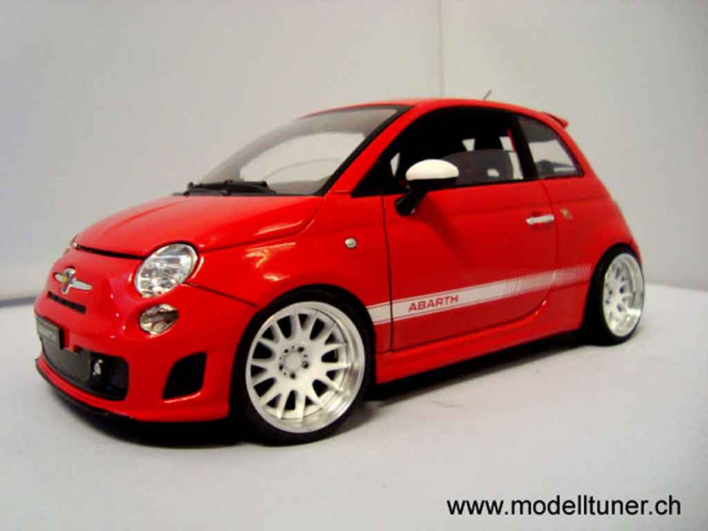 Fiat 500 Abarth 1/18 Mondo Motors Abarth rosso 2007 tuning modellino in miniatura