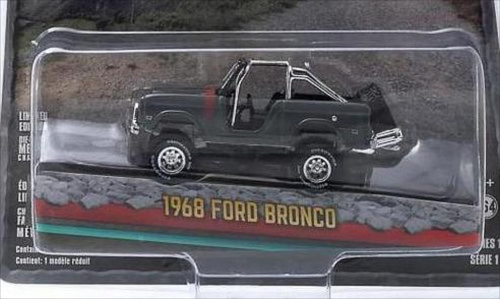 Ford Bronco 1/64 Greenlight metallico grigio 1968 modellino in miniatura
