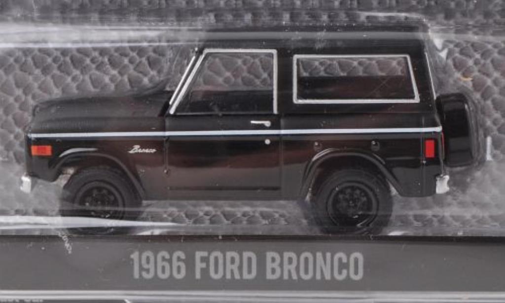 Ford Bronco 1/64 Greenlight nero/matt-nero 1966 modellino in miniatura