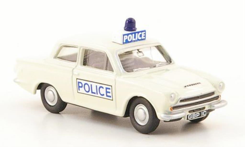 Ford Cortina 1/76 Oxford MKI Police bianco modellino in miniatura
