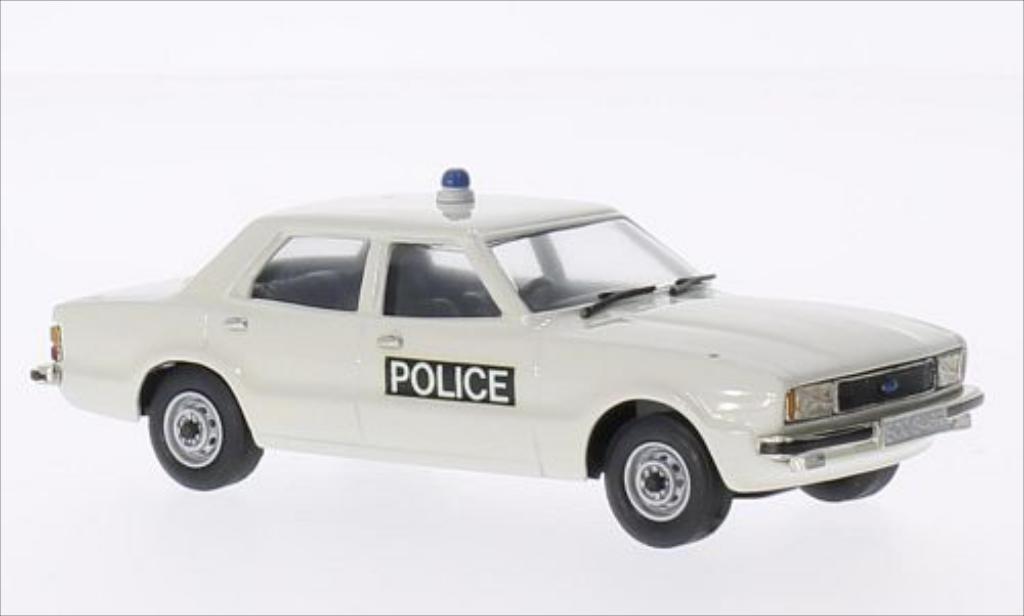 Ford Cortina 1/43 Brooklin MKIV Essex Police bianco 1976 modellino in miniatura