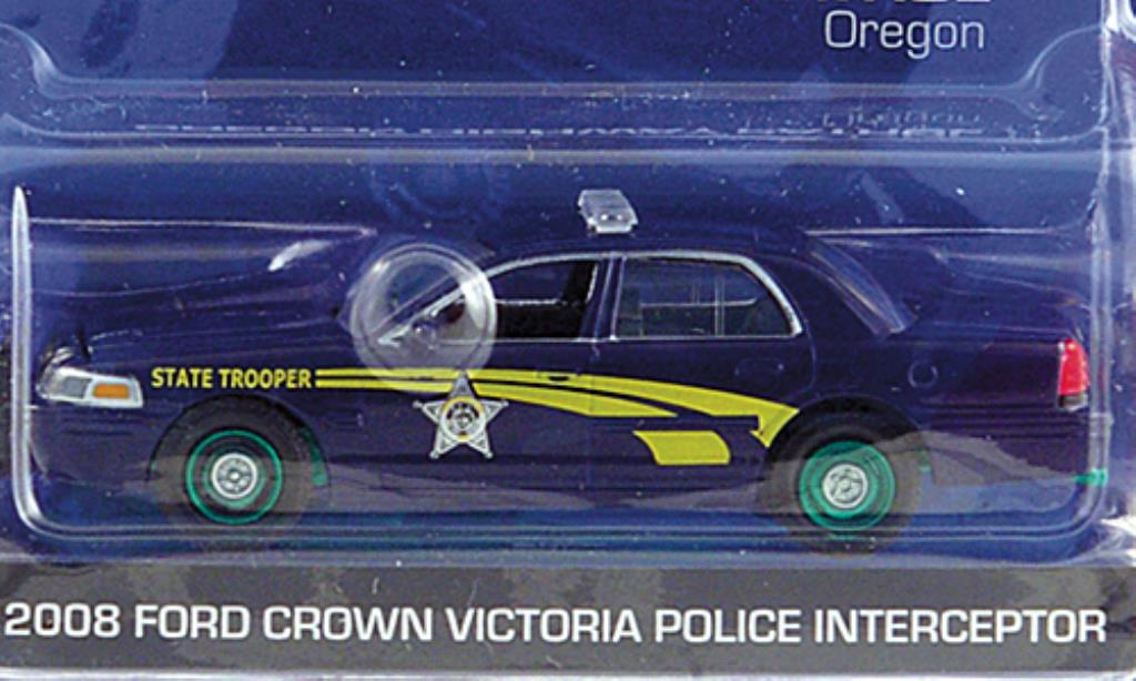 Ford Crown 1/64 Greenlight Victoria Oregon Highway Patrol Special Version 2008 modellino in miniatura