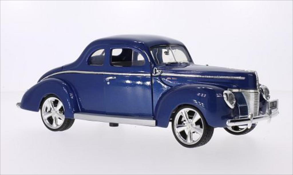 Ford Deluxe 1/18 Motormax Tuning metallico blu 1940 modellino in miniatura