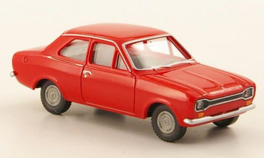 Ford Escort 1/87 Wiking MKI rosso modellino in miniatura