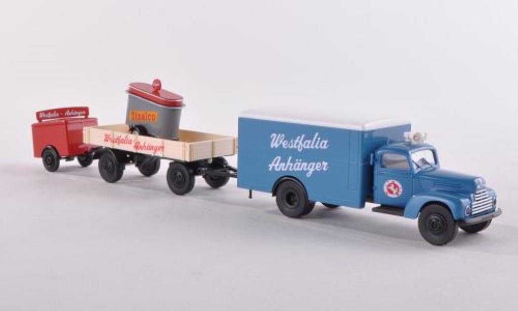Ford FK 3500 1/87 Brekina 3500 Werbezug mit zwei Anhanger Westfalia Anhanger modellino in miniatura
