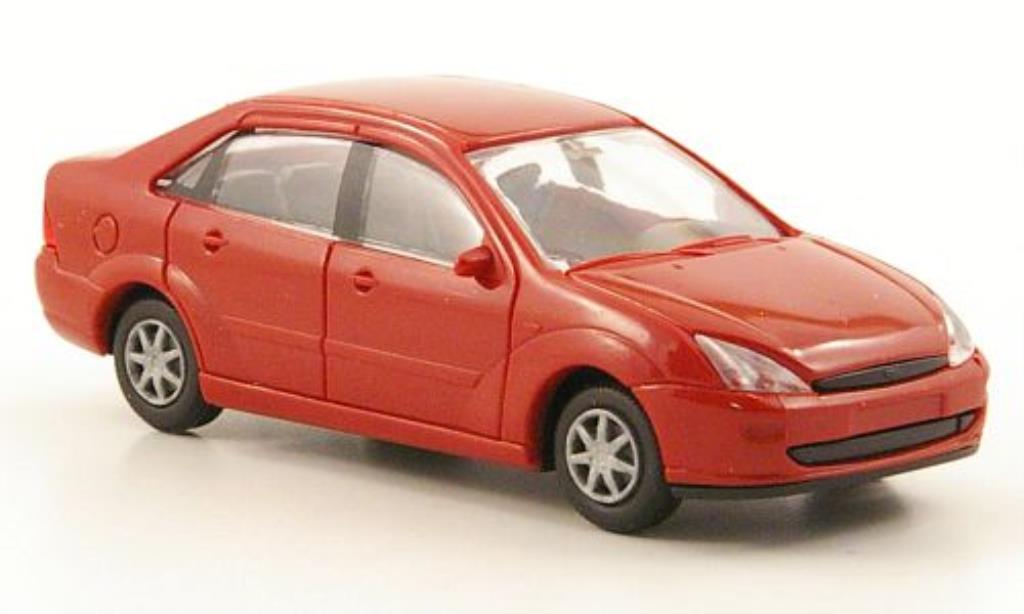 Ford Focus 1/87 Rietze Stufenheck (C170) rosso 2001 modellino in miniatura