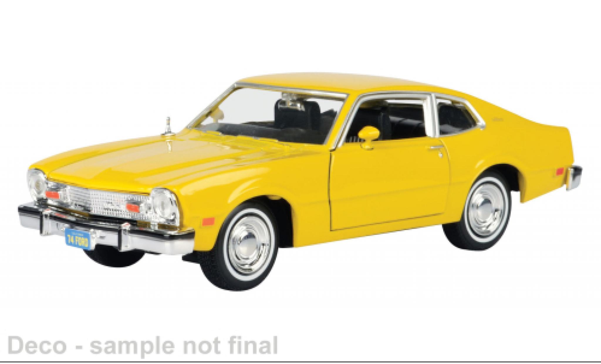 Ford Maverick 1/24 Motormax gelb 1974 1:24 modellino in miniatura