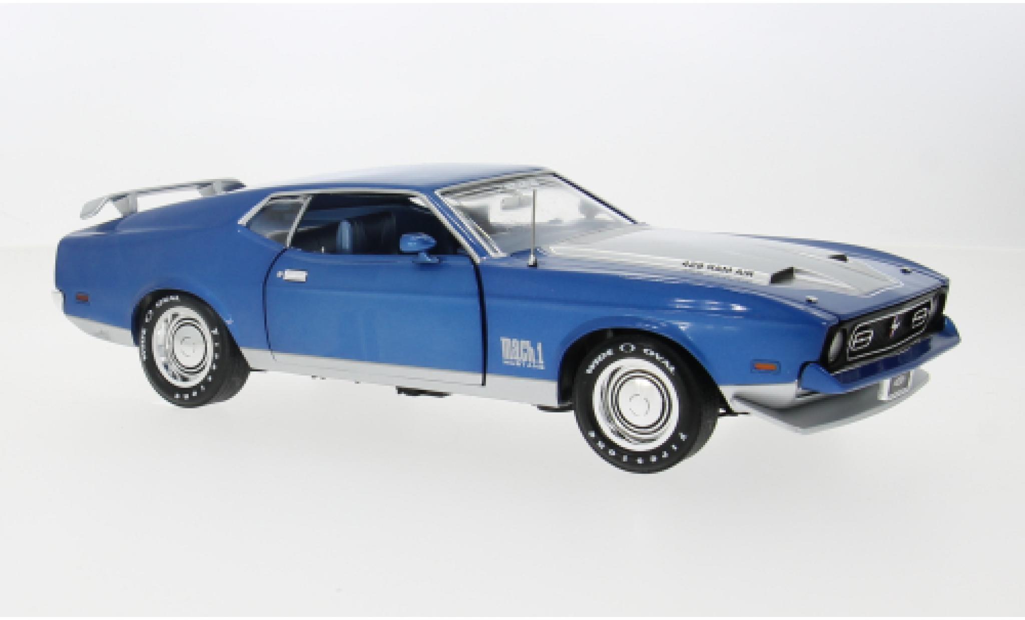 Ford Mustang 1/18 Auto World Mach 1 blau 1:18 modellino in miniatura