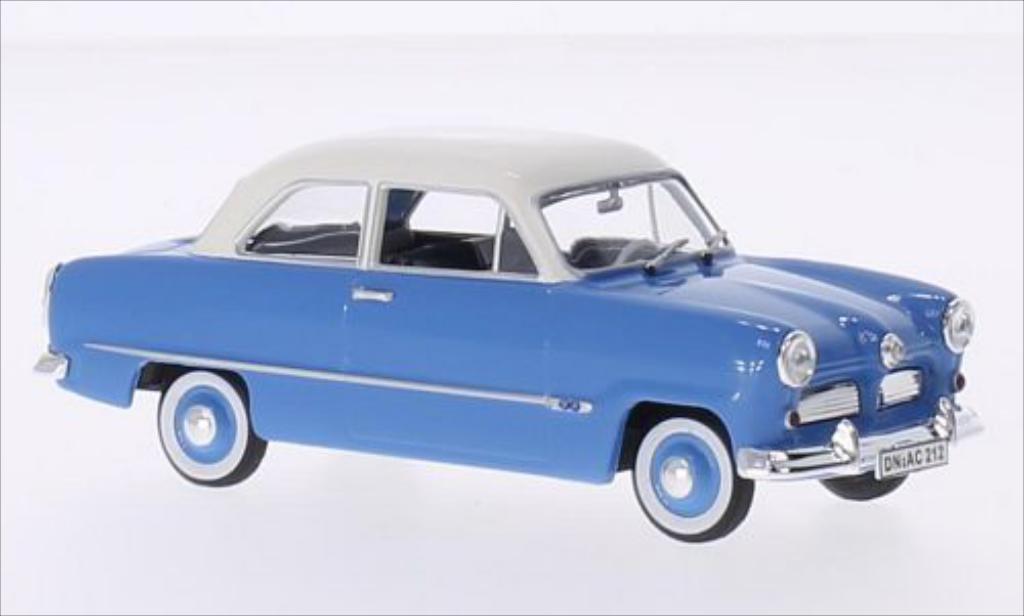 Ford Taunus 1/43 Norev 12M blu/bianco 1954 modellino in miniatura