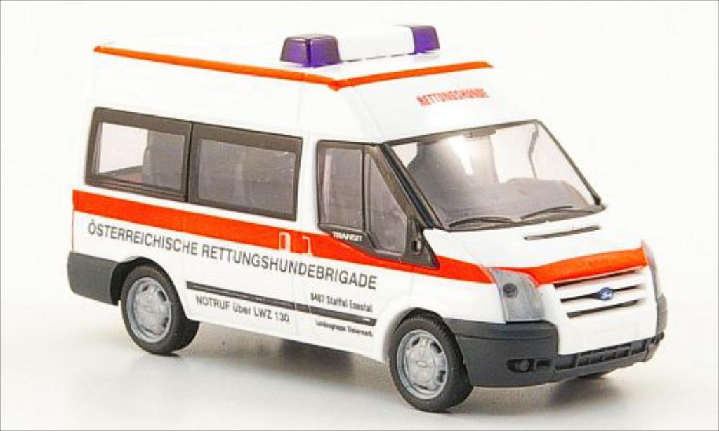 Ford Transit 1/87 Rietze Bus Rettungshundebrigade (AT) 2006 modellino in miniatura