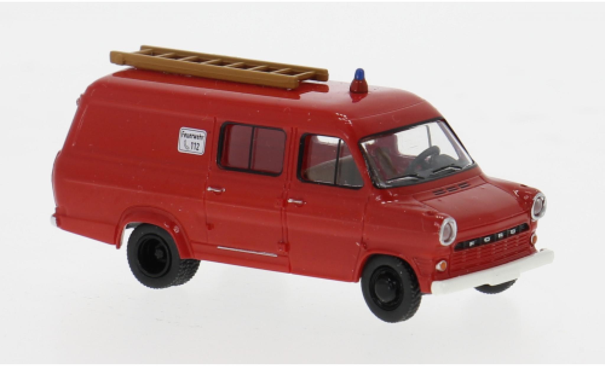 Ford Transit 1/87 Brekina rot/weiss 1970 Feuerwehr 1:87 modellino in miniatura