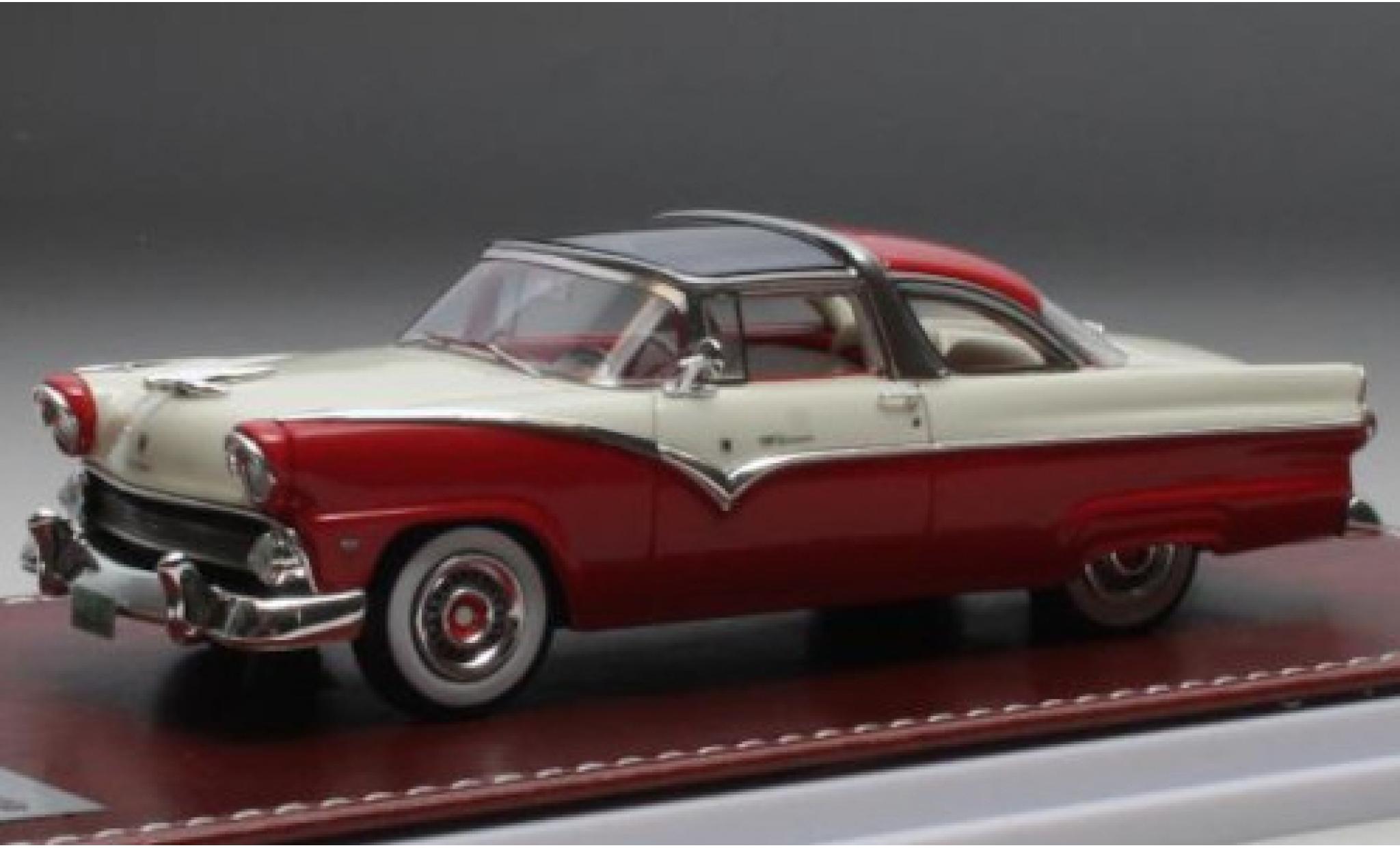 Ford Fairlane 1/43 GIM   Great Iconic Models GIM - Great Iconic Models Crown Victoria metallico rosso/bianco 1955 modellino in miniatura