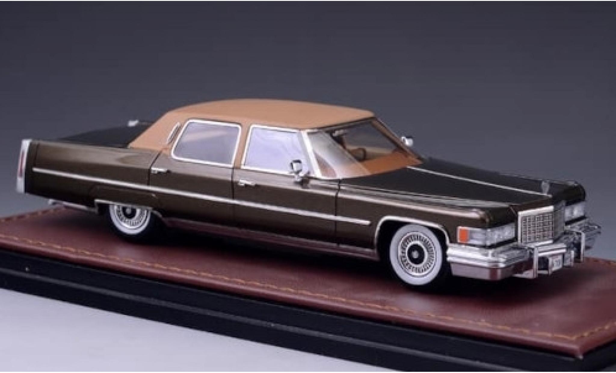 Cadillac Fleetwood 1/43 GLM Brougham metallico marroneee/marroneee 1976 modellino in miniatura