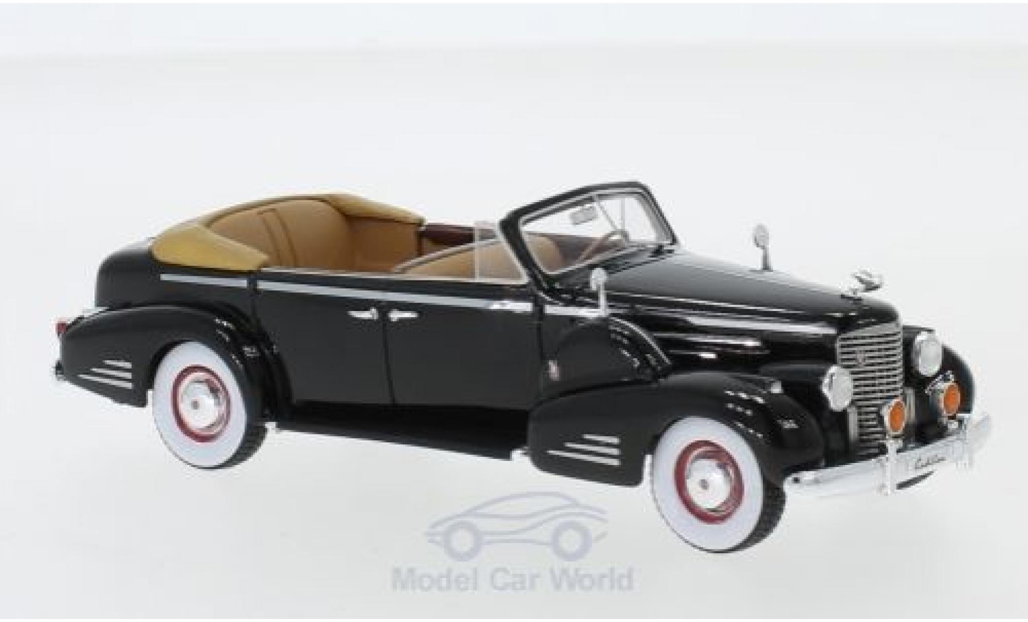 Cadillac V16 1/43 GLM Series 90 Fleetwood Sedan Convertibile nero 1938 modellino in miniatura