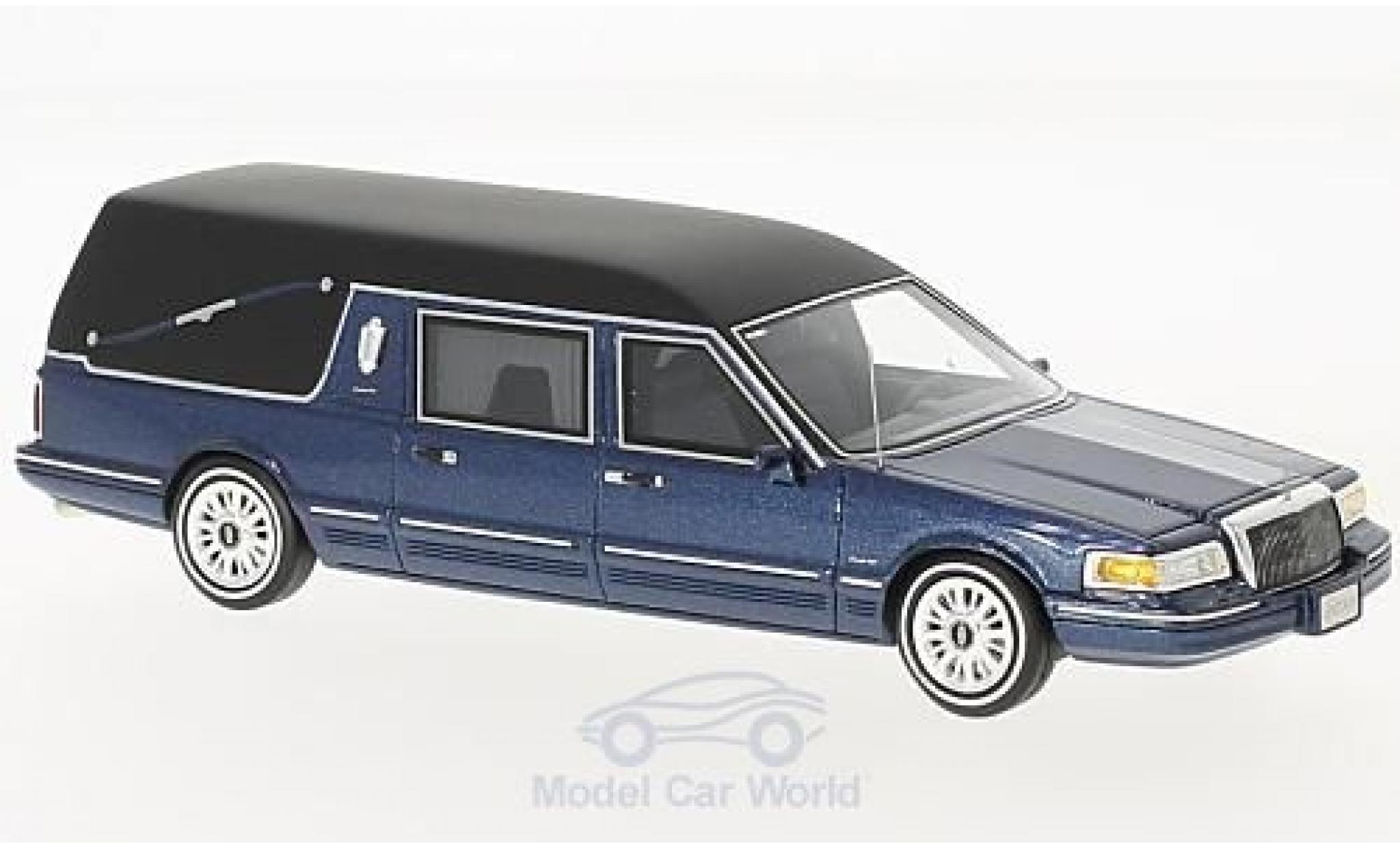 Lincoln Town Car 1/43 GLM Hearse metallico blu 1997 modellino in miniatura