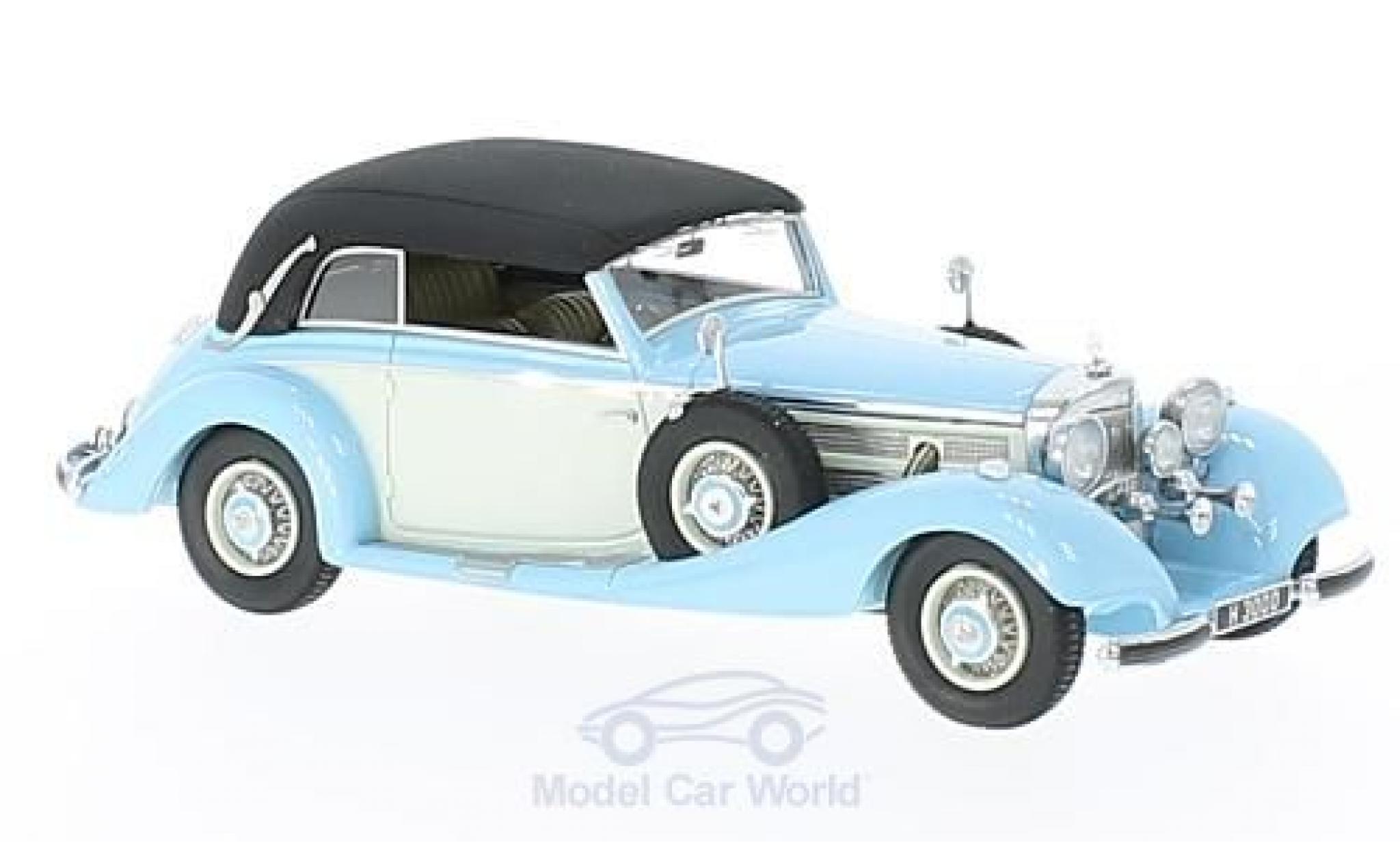 Mercedes 540 1/43 GLM K Cabriolet B blu/bianco RHD 1937 geschlossen modellino in miniatura