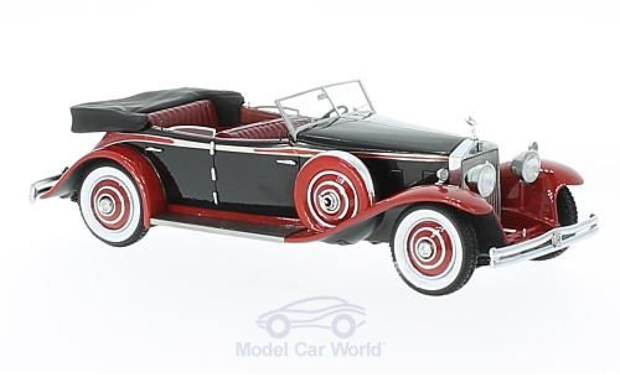 Rolls Royce Phantom 1/43 GLM II Brewster Newmarket Permanent Sport Sedan Cabriolet nero/rosso 1932 modellino in miniatura