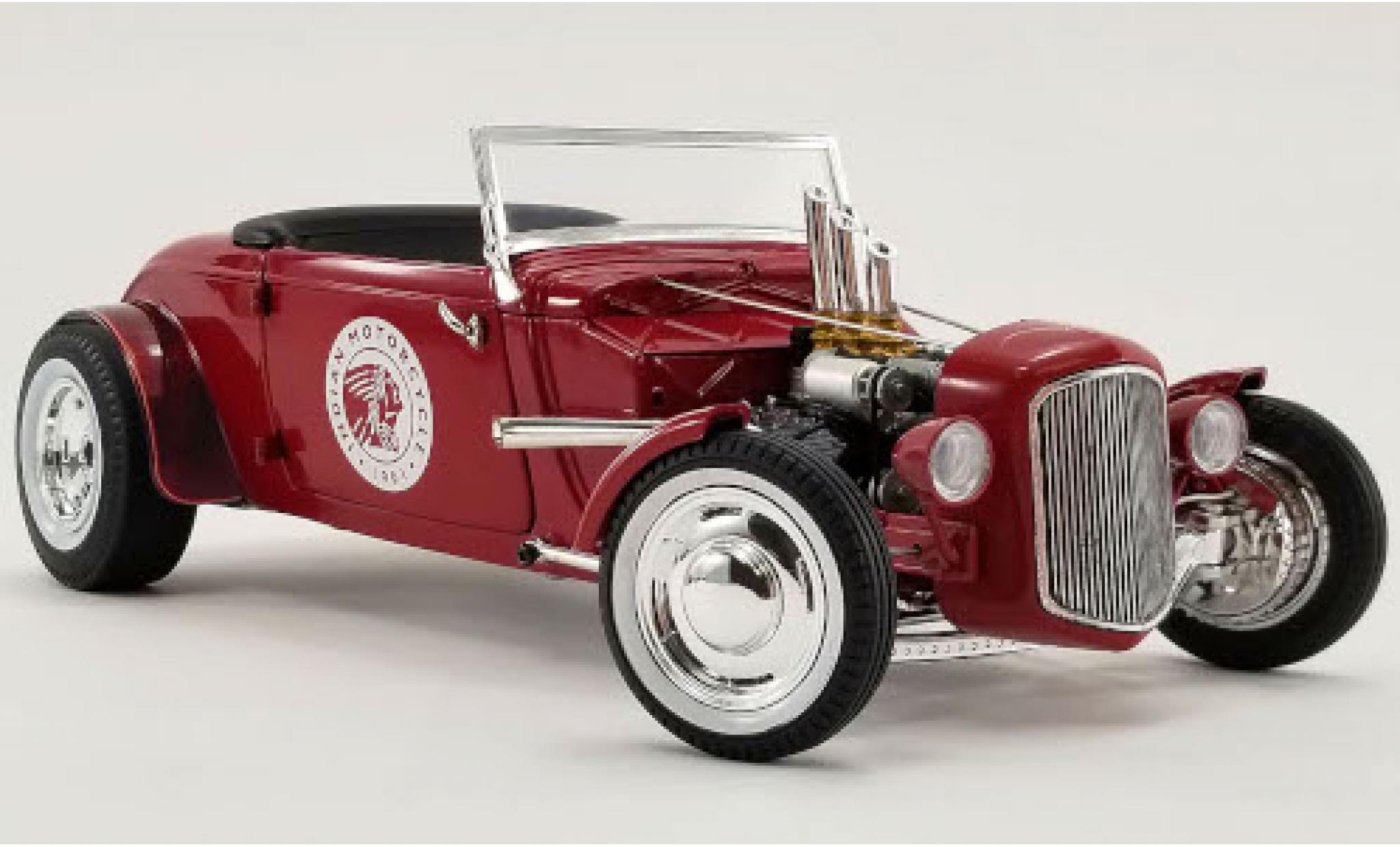 Ford Hot Rod 1/18 GMP Roadster rosso Indian Motorcycle 1934 modellino in miniatura