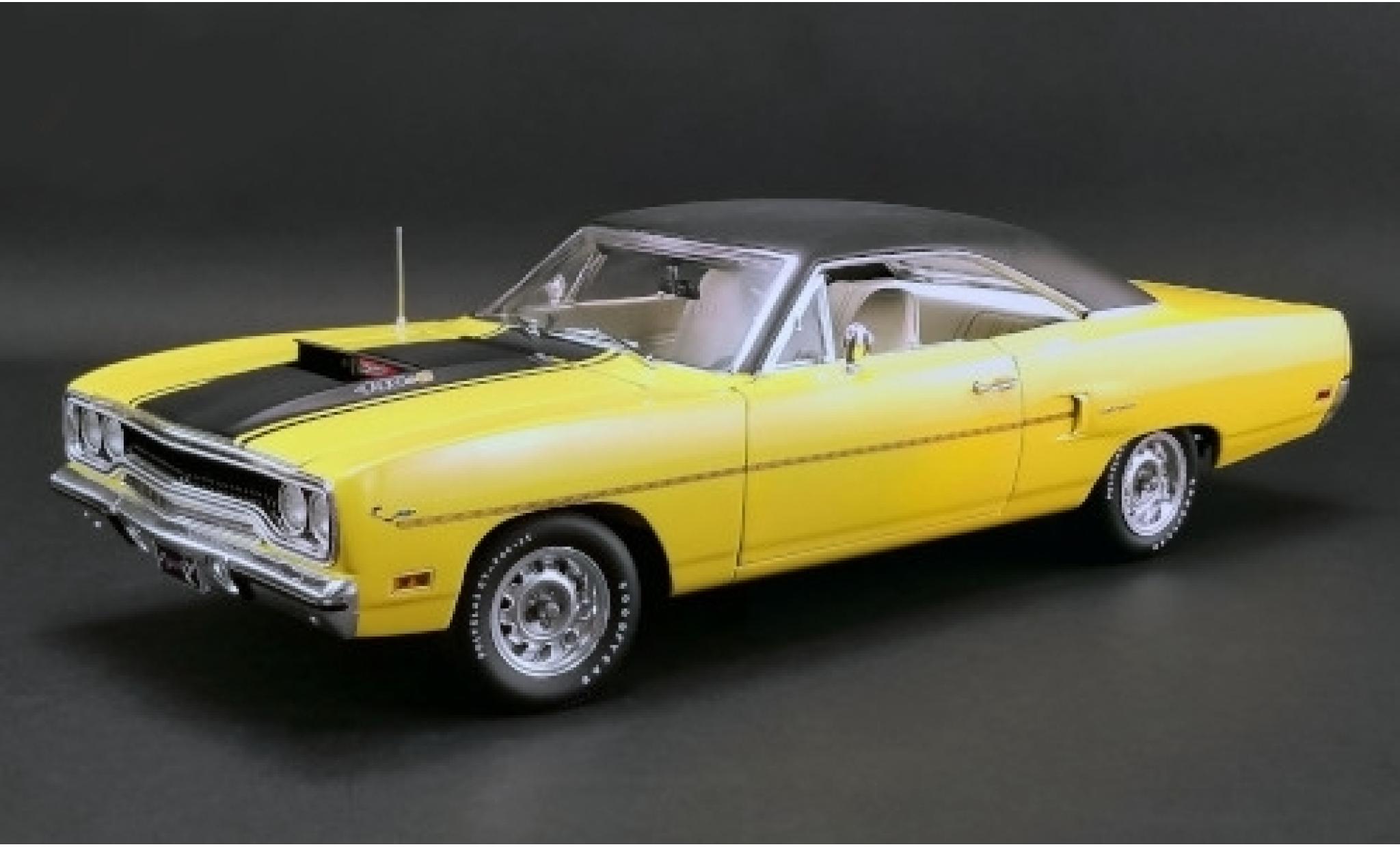 Plymouth Road Runner 1/18 GMP giallo/matt-nero 1970 avec Figurenkopf � aufstecken modellino in miniatura