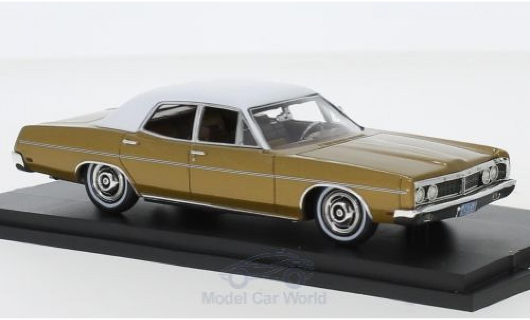 Ford Galaxy 1/43 Goldvarg Collections Galaxie metallico beige/bianco 1970 modellino in miniatura